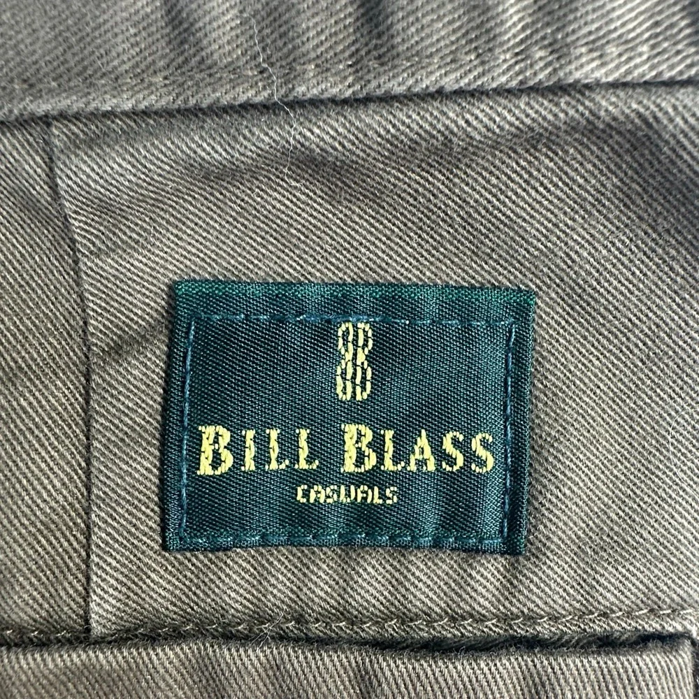 Bill Blass Chino Pants Mens 38x32 Brown Pleated Cuffed Cotton Casual